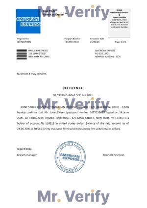 USA Editable Templates 2 Download USA American Express Bank Reference Letter Templates | Editable Word