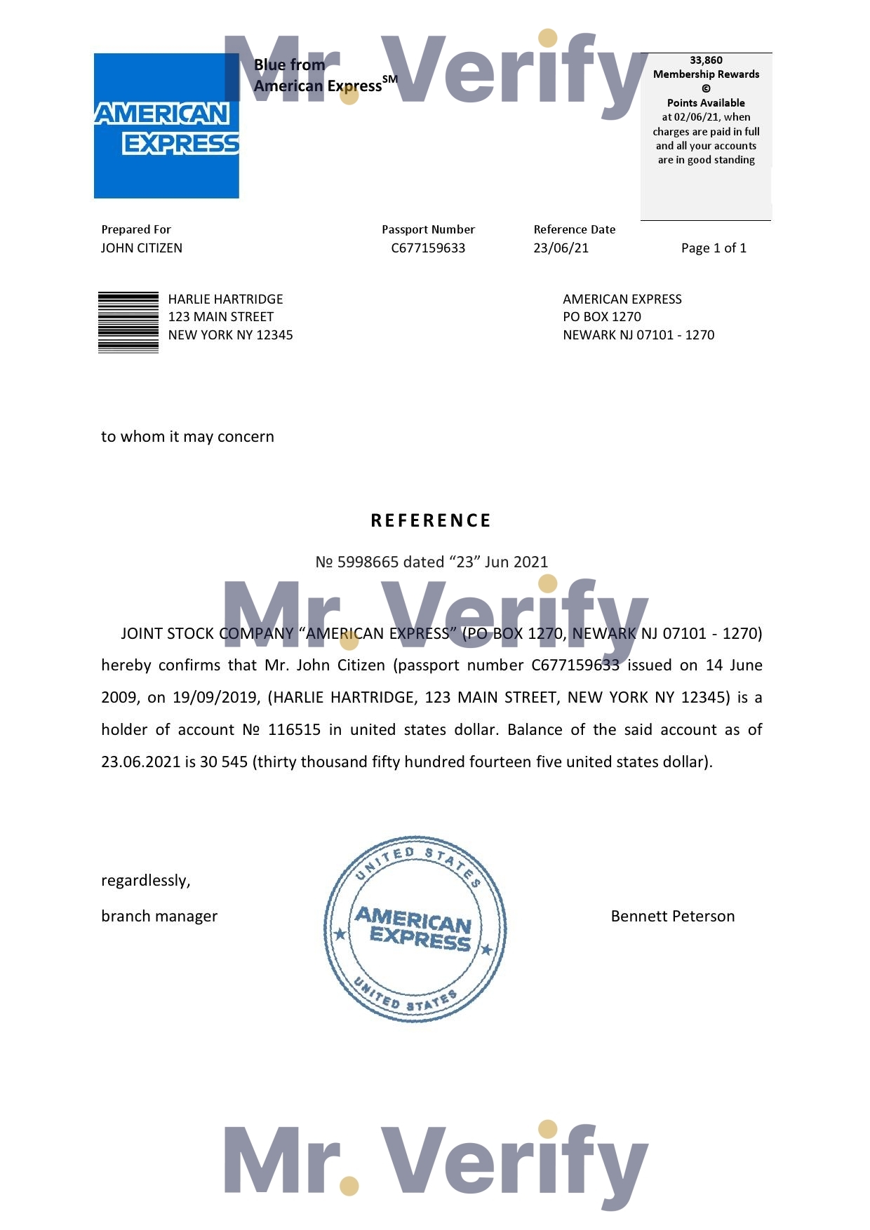 Download USA American Express Bank Reference Letter Templates | Editable Word