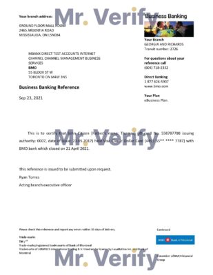 Download USA BMO Bank Reference Letter Templates | Editable Word