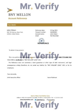 USA Editable Templates 15 Download USA BNY Mellon Bank Reference Letter Templates | Editable Word
