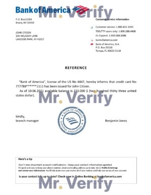 USA Editable Templates 15 Download USA Bank of America Bank Reference Letter Templates | Editable Word