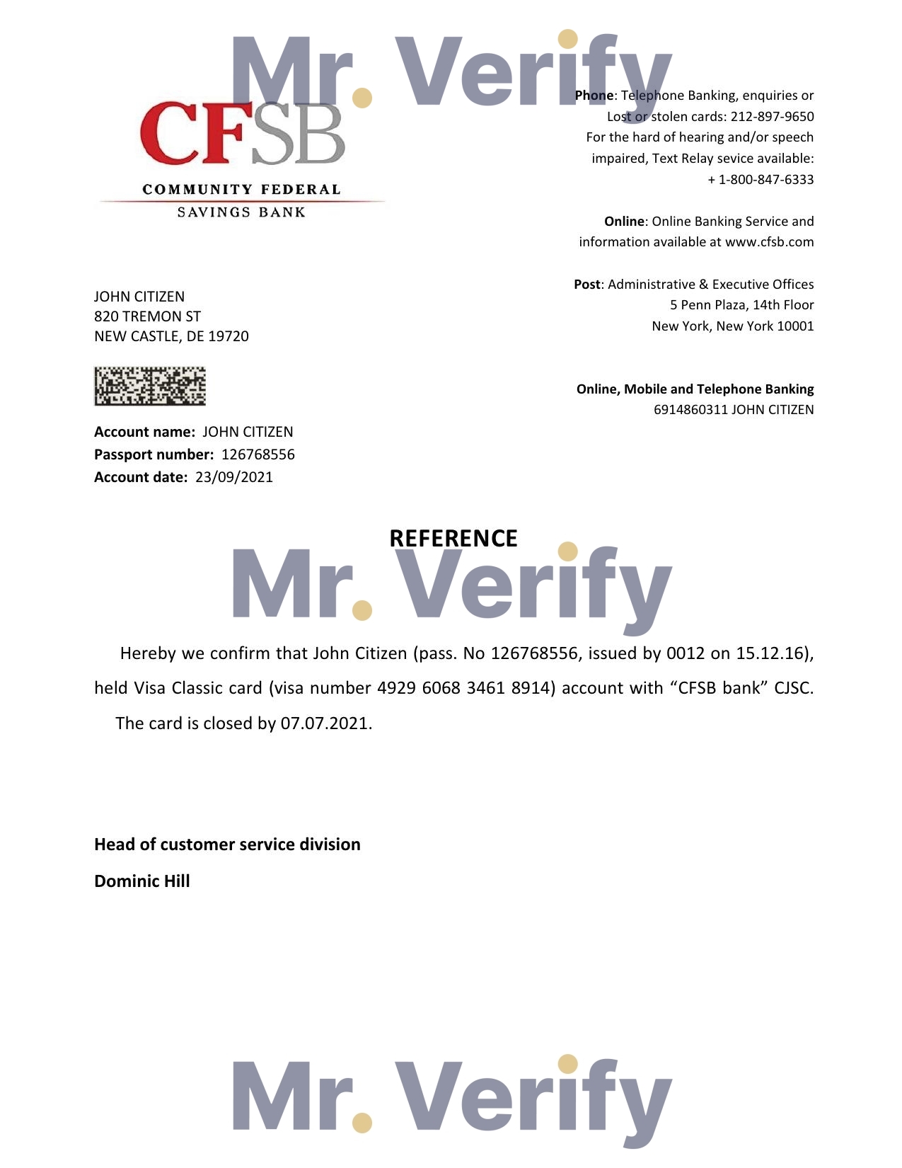 Download USA CFSB Bank Reference Letter Templates | Editable Word