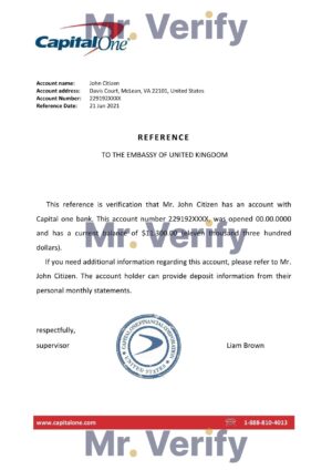 USA Editable Templates 7 Download USA Capital One Bank Reference Letter Templates | Editable Word