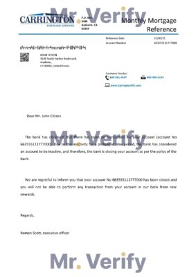 Download USA Carrington Bank Reference Letter Templates | Editable Word