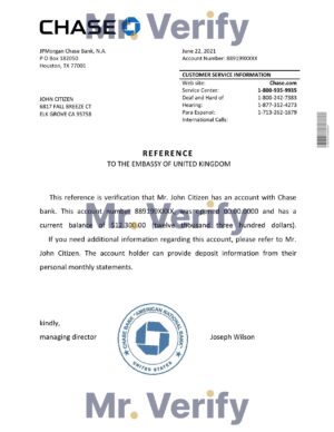 USA Editable Templates 9 Download USA Chase Bank Reference Letter Templates | Editable Word