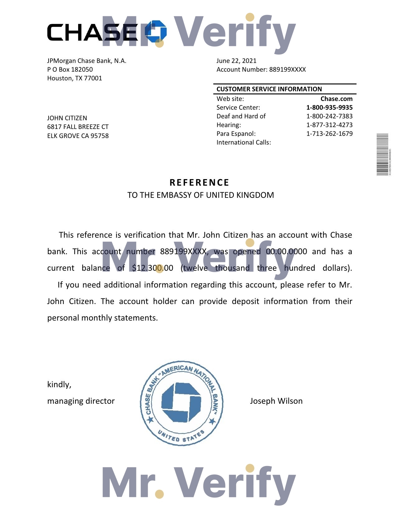 Download USA Chase Bank Reference Letter Templates | Editable Word