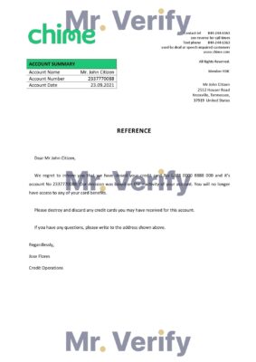 Download USA Chime Bank Reference Letter Templates | Editable Word