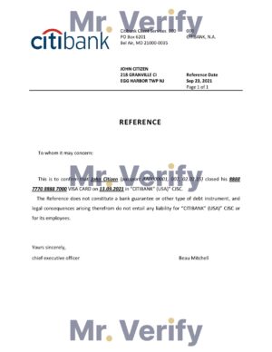 USA Editable Templates 8 Download USA Citibank Bank Reference Letter Templates | Editable Word