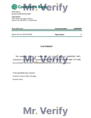 Download USA Commerce Bank Reference Letter Templates | Editable Word