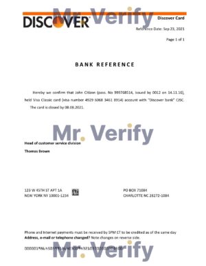 USA Editable Templates 1 Download USA Discover Bank Reference Letter Templates | Editable Word