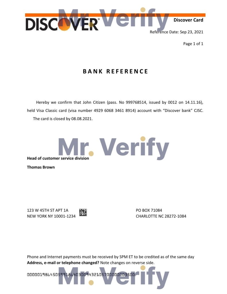 Download USA Discover Bank Reference Letter Templates | Editable Word