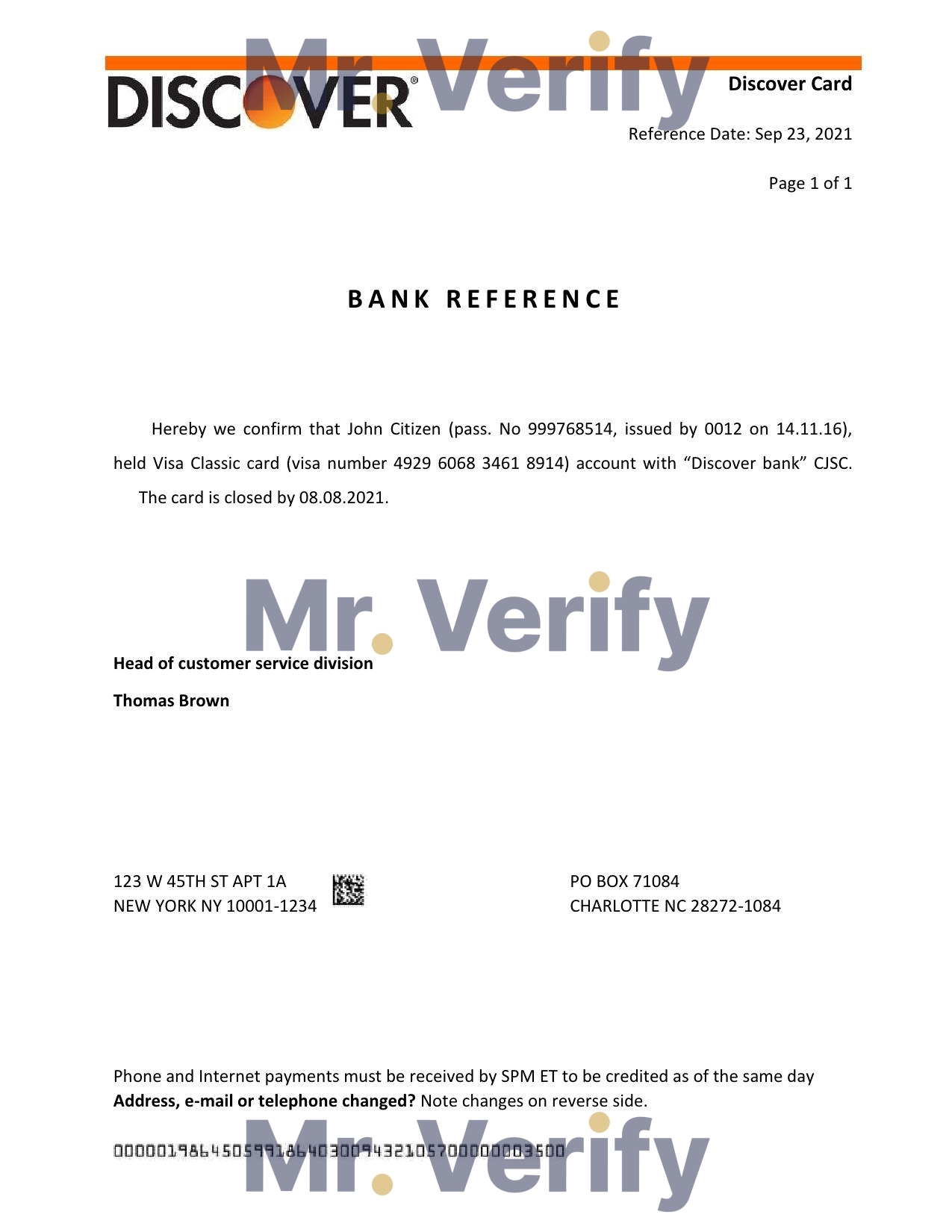 Download USA Discover Bank Reference Letter Templates | Editable Word