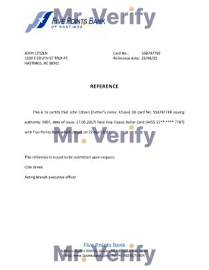 USA Editable Templates 15 Download USA Five Points Bank Reference Letter Templates | Editable Word