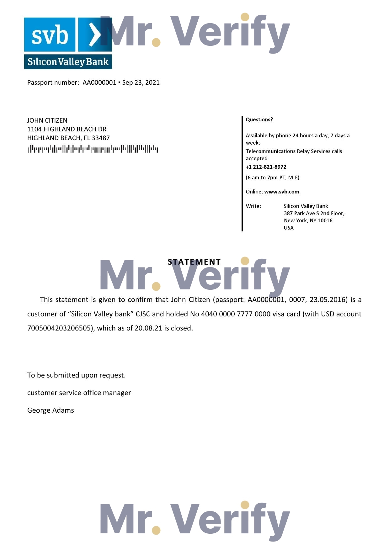Download USA Silicon Valley Bank Reference Letter Templates | Editable Word