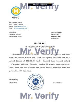 Download USA Movo Bank Reference Letter Templates | Editable Word