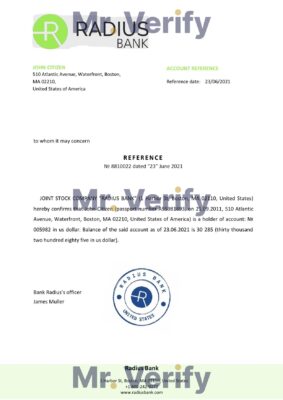 Download USA Radius Bank Reference Letter Templates | Editable Word