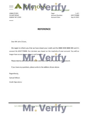 Download USA Regions Bank Reference Letter Templates | Editable Word