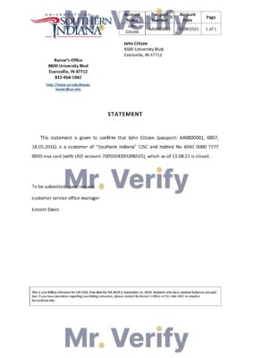 Download USA Southern Indiana Bank Reference Letter Templates | Editable Word