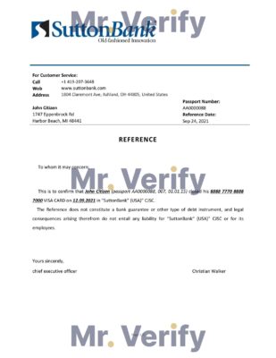 Download USA Sutton Bank Reference Letter Templates | Editable Wordv