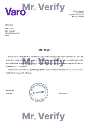 USA Editable Templates 10 Download USA Varo Bank Reference Letter Templates | Editable Word