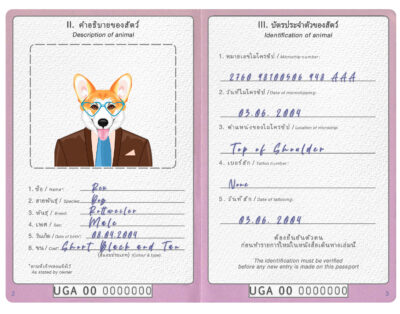 Uganda dog Fake PSD Passport | Instant Download