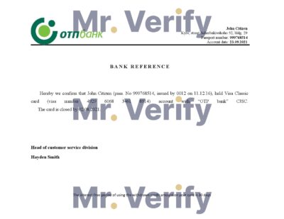 Download Ukraine OTP Bank Reference Letter Templates | Editable Word