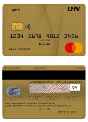 England Editable Templates 2 Editable United Kingdom LHV bank mastercard gold credit card Templates in PSD Format