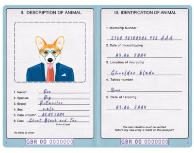 United Kingdom dog Fake PSD Passport | Instant Download