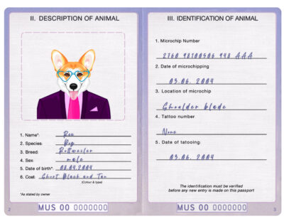United States of America dog Fake PSD Passport | Instant Download