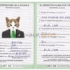 Uruguay cat Fake PSD Passport | Instant Download