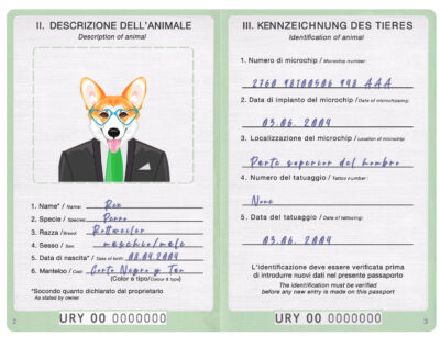 Uruguay dog Fake PSD Passport | Instant Download