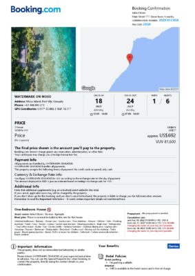 Customizable Vanuatu Airbnb Reservation Template | Word & PDF Formats