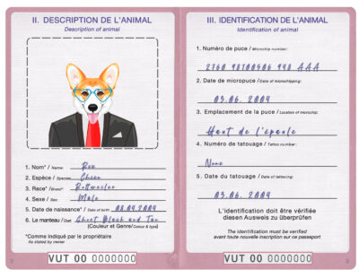 Vanuatu dog Fake PSD Passport | Instant Download