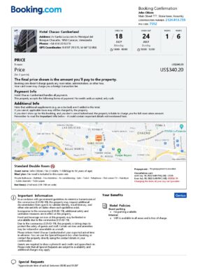 Customizable Venezuela Airbnb Reservation Template | Word & PDF Formats