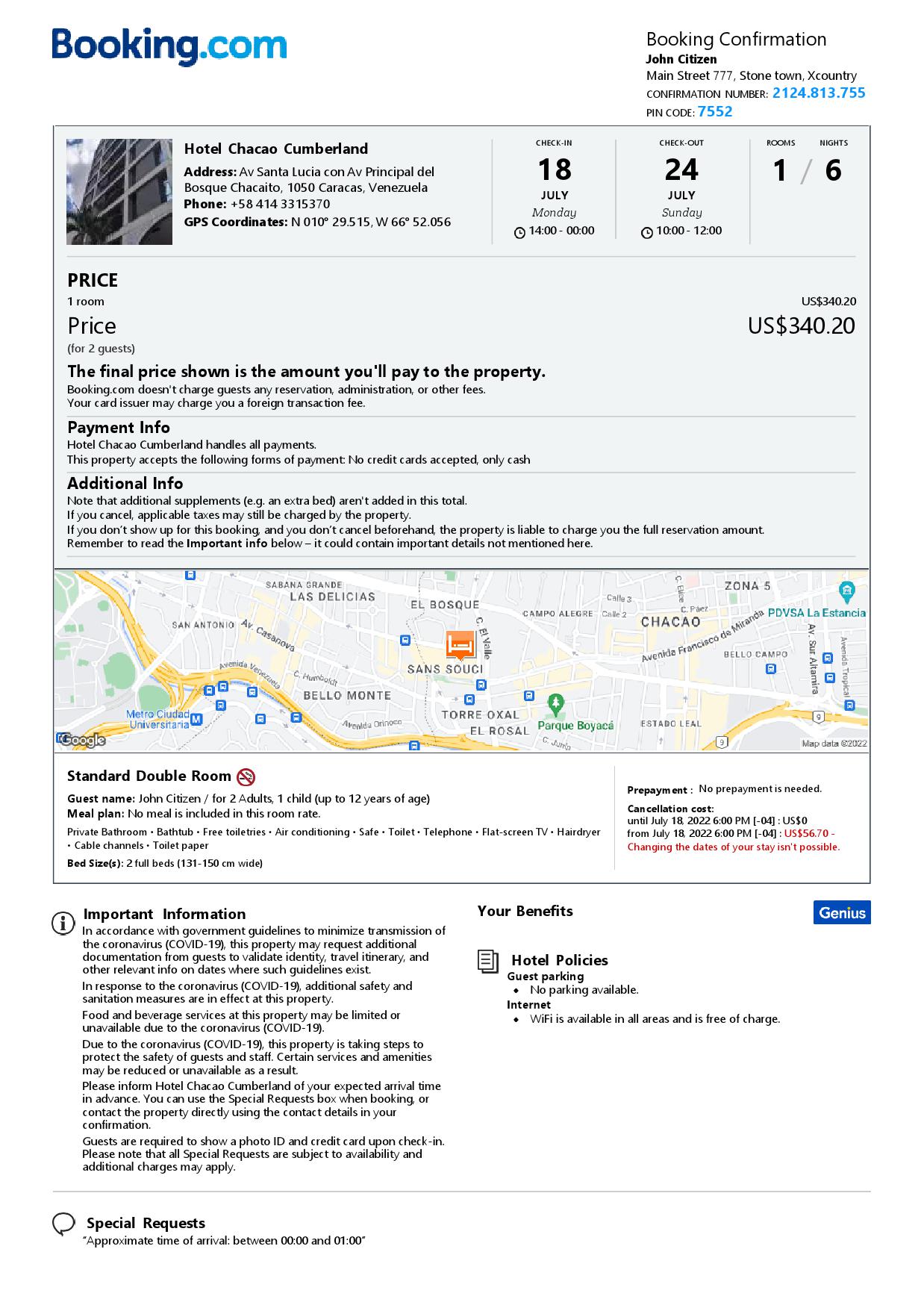 Customizable Venezuela Airbnb Reservation Template | Word & PDF Formats
