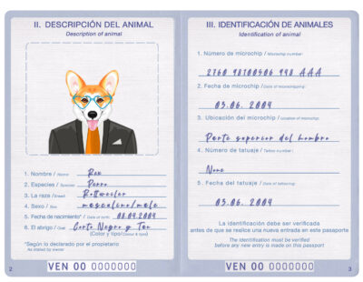 Venezuela dog Fake PSD Passport | Instant Download
