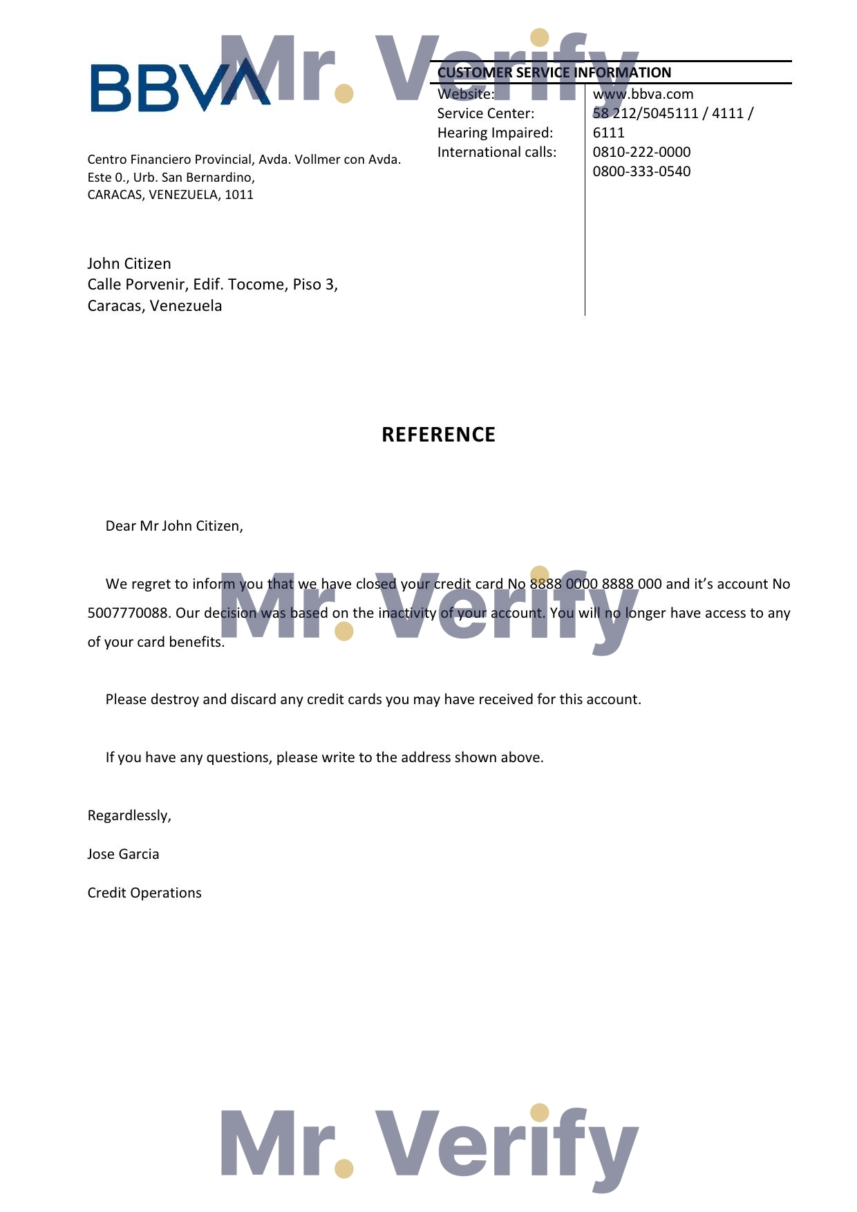 Download Venezuela BBVA Bank Reference Letter Templates | Editable Word