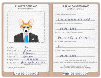 Vietnam dog Fake PSD Passport | Instant Download