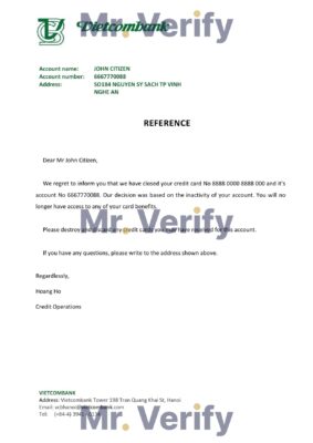 Download Vietnam Vietcombank Bank Reference Letter Templates | Editable Word