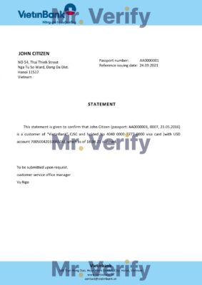 Download Vietnam Vietinbank Bank Reference Letter Templates | Editable Word