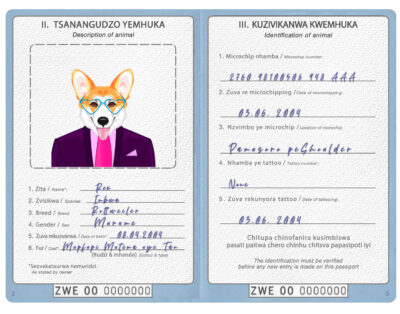 Zimbabwe dog Fake PSD Passport | Instant Download