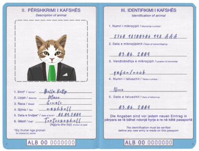 Albania cat Fake PSD Passport | Instant Download