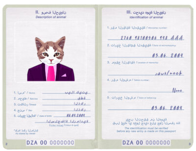 Algeria cat Fake PSD Passport | Instant Download