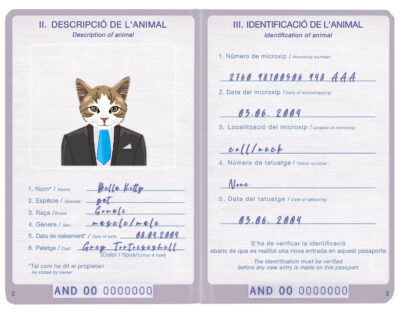 Andorra cat Fake PSD Passport | Instant Download