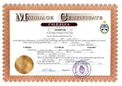 Argentina Marriage Certificate Editable PDF Templates