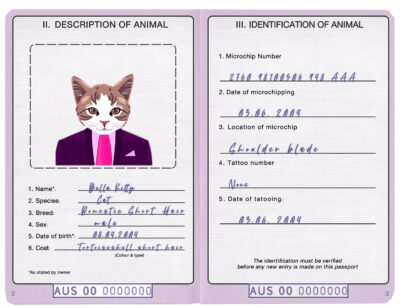 Australia cat Fake PSD Passport | Instant Download