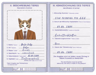 Austria cat Fake PSD Passport | Instant Download