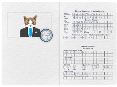 Azerbaijan cat Fake PSD Passport | Instant Download