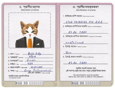 Bangladesh cat Fake PSD Passport | Instant Download