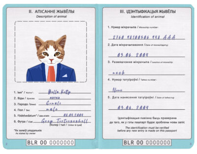 Belarus cat Fake PSD Passport | Instant Download